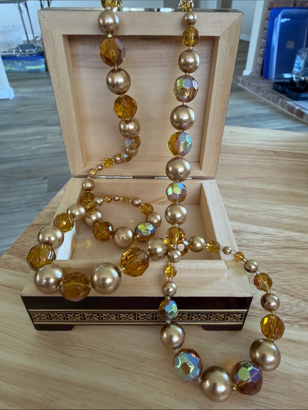 Gold-tone Beaded Statement Necklace
